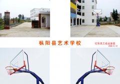 枞阳县艺术学校篮球架安装现场